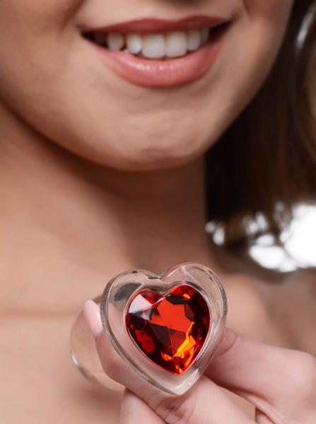 CNVXR-AG432-MEDIUM5f476b9f7c6de Red Heart Gem Glass Anal Plug - Medium - Image 1