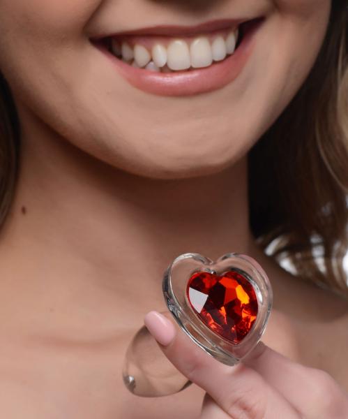 CNVXR-AG432-SMALL5f476ba073ebf Red Heart Gem Glass Anal Plug - Small - Image 1