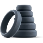 Boners 6 Pc Wide Cock Ring Set - Black - Image 2