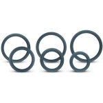 Boners 6 Pc Wide Cock Ring Set - Black