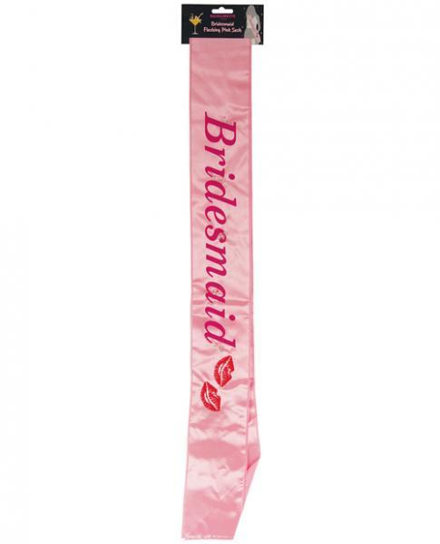 GAFSBRIDESP_2 Bridesmaid Flashing Sash Kisses Pink - Image 1