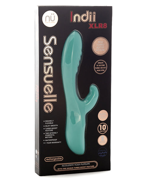 NCBT-W69EBLindiirabbitvibrator Nu Sensuelle Indii Rabbit XLR8 Turbo Boost - Electric Blue - Image 1
