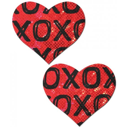 Pastease Shattered Glass Disco Ball Red With Black XO Heart