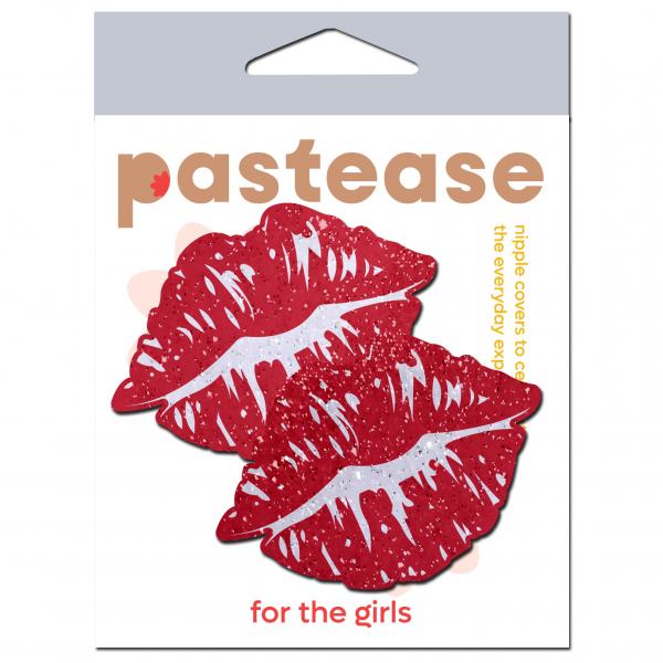 PASKISS65588edd46c82 Pastease Sparkly Red Kissing Lips Pasties - Image 1