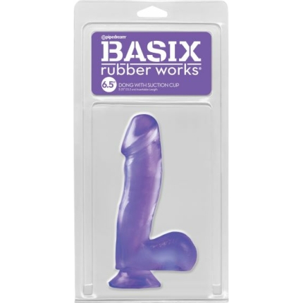 Basix Rubber Works 6.5 Dong w/Suction Cup - Purple
