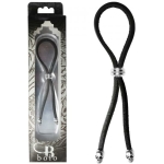 C-ring Lasso Silver Bead Slider W/ Silver Skull Tips Leather