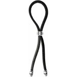 C-ring Lasso Silver Bead Slider W/ Silver Skull Tips Leather - Image 3