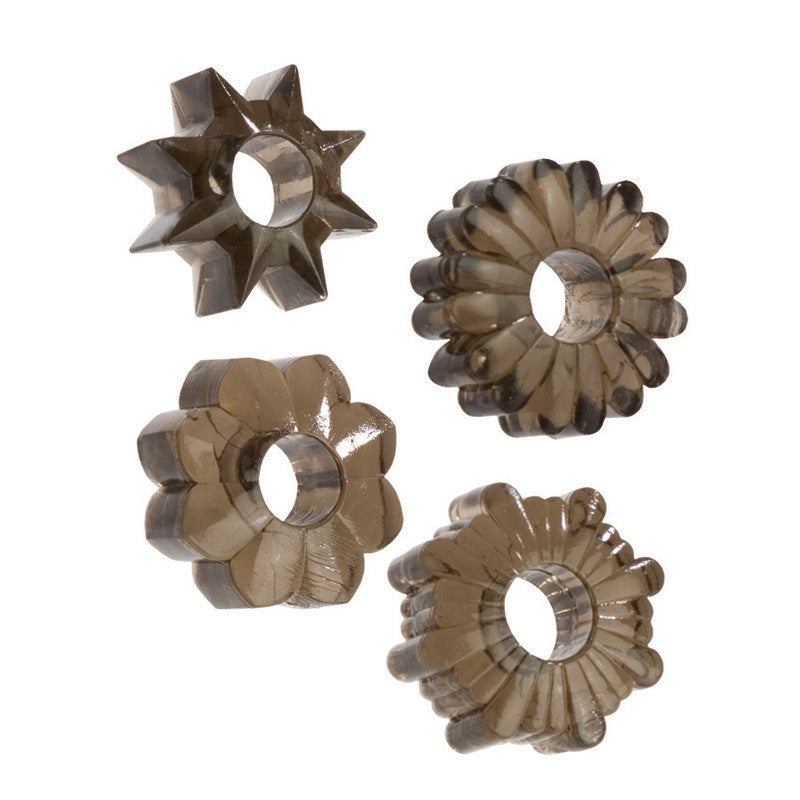 SE173703bulk Basic Essentials Rings - Smoke Set of 4 - Image 1