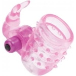 Basic Essentials Stretchy Bunny Enhancer Vibrating Pink