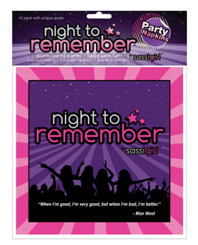 SG108-01 Night to remember standard 6.5in napkins (10 pack) by sassi girl - Image 1