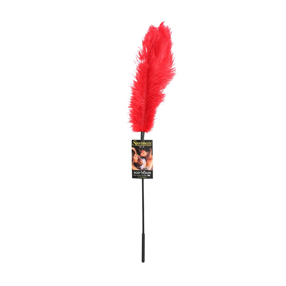 SS70003_bodyticklerredfeather Ostrich Feather Red Tickler - Image 1