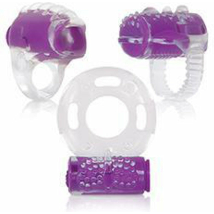 Ring True Unique Pleasure Rings Kit Clear Purple 3 Pack