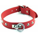 Rouge O Ring Studded Collar Red