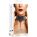 Ouch! Collar With Leash - Love Street Art Fasion - Black - Image 2