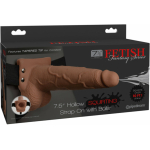 Fetish Fantasy 7.5in Hollow Squirting Strap-on With Balls, Tan - Image 2