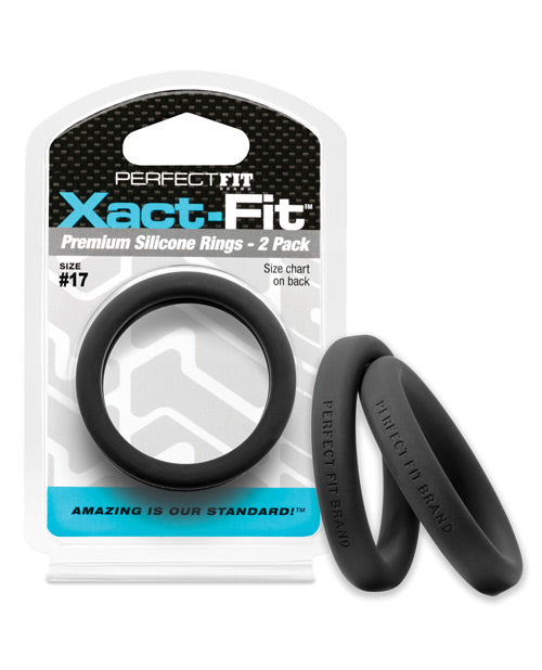 perfectfit17twoblackcockrings Perfect Fit Xact Fit #17 - Black Pack of 2 - Image 1
