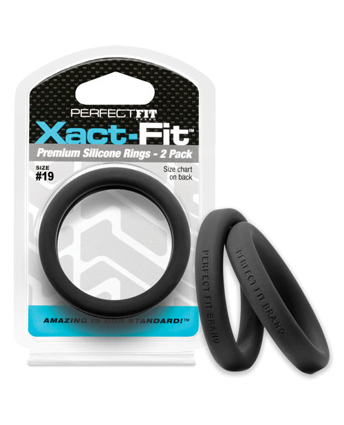 perfectfit19twoblackcockrings Perfect Fit Xact Fit #19 - Black Pack of 2 - Image 1